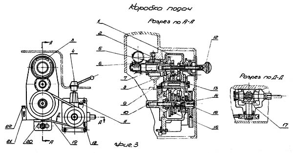 Коробка подач токарного верстата ТВ-125
